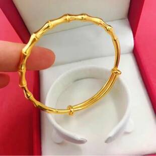 Popular live-streaming item: Bamboo-style bracelet, light luxury sliding bangle, alloy gold-plated bracelet, gift for mom or girlfriend, jewelry wholesale