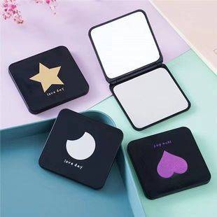 Flip Small Mirror Portable Mini Foldableing Makeup Mirror Portable Student Dormitory Makeup Mirror DIY Mirror Double-Sided Mirror