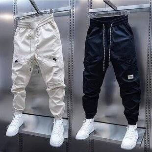 Men's multi-pocket jogger cargo pants, autumn hot trend, Korean style, loose fit, stylish and versatile casual pants
