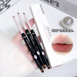 sweet mint artist lip liner double-ended with lip brush outlines a three-dimensional, full lip shape with a matte finish lipstick pen
