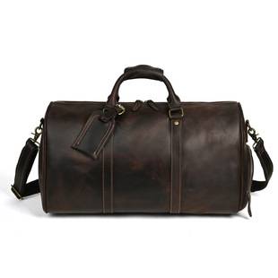 Crazy Horse Leather European and American Retro Men's Casual Travel Bag Genuine Leather Large Capacity Portable Crossbody Bag