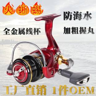 Fire lizard fishing reel left and right hand interchangeable micro spinning wheel metal foldable rocker luya fishing reel spinning wheel