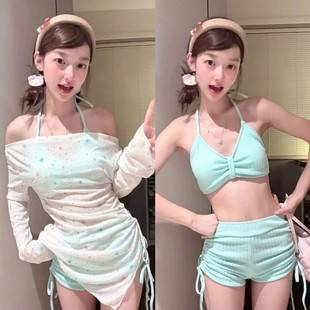 Wholesale Three-Piece Swimsuit Set, Perfect for Island Vacations, Sun Protection Outerwear, Pure and Alluring, Covers the Body, Shows Off the Complexion, Sweet and Youthful Bikini