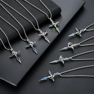 Cross titanium steel necklace men's fashion sweater chain pendant niche high-end jewelry women's Yiwu hot-selling accessories