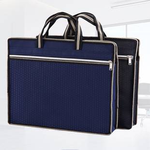Oxford Cloth Portable File Bag Zipper File Bag Business Briefcase Men's Material Waterproof Office Conference Bag Printing