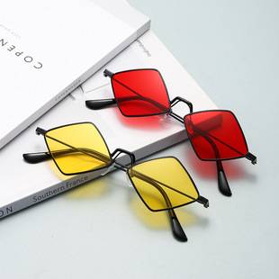 New Rhombus Sunglasses European and American Trendy Hip-Hop Disco Sunglasses Women's Personalized Fashion Street Photography Sunglasses