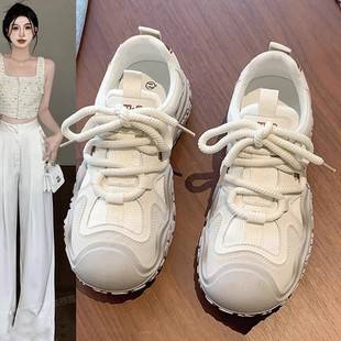 Sports Shoes for Women 2026 New Popular Spring and Summer Thick-Soled Versatile White Shoes Soft-Soled Lightweight Running Casual Shoes