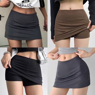 American Yoga Culottes for Women 2025 New Summer Anti-Exposure Skirt Slimming Look Versatile Hip Skirt Sports Short Skirt