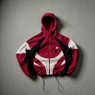 Cross-border European-style men's patchwork color-block jacket with drawstring hood, street-style jacket, casual and trendy outfit