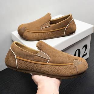 Spring and Autumn new men's loafers, slip-on casual shoes, low-top, easy-to-wear, versatile for commuting