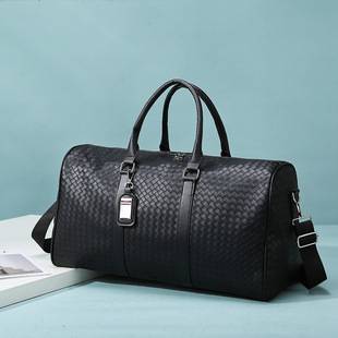 Cross-Border Pu Luggage Bag, Business Trip Men's Travel Bag, Large Capacity, High-End Travel Soft Leather Training Fitness Bag