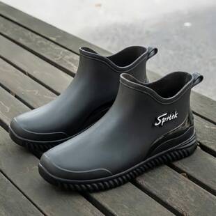 Men's Waterproof Rain Boots New Fashion Rain Boots Non-Slip Waterproof Work Chef Shoes Wading Outdoor Fishing Shoes Water Shoes