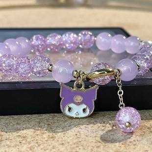 Sanrio melody primary school students hand beaded crystal bracelet ins niche design jewelry 520 gift for girls