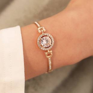 Hot Selling Fashion Full Diamond Gem Bracelet Women's Simple Eight Arrows Heart-piercing Zircon Bracelet Cross-border Jewelry Factory Supply