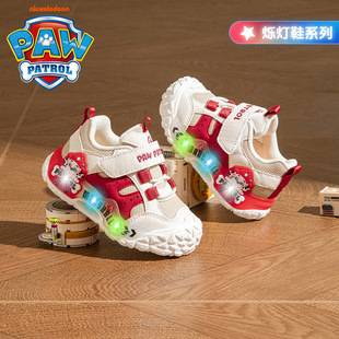 Paw Patrol boys' sports shoes 2026 new autumn breathable soft-soled light-up shoes for baby boys' first steps