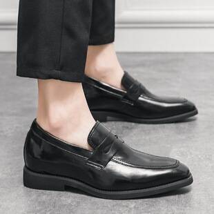 Invisible Inner Heightening 6cm Business Casual Shoes Cross-Border Men's Toe-Toe Leather Shoes European and American Simple Formal Men's Shoes