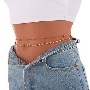 Europe and the United States cross-border jewelry fashion sexy inlaid rhinestone waist chain women's ball chain beach body chain waist chain belly chain