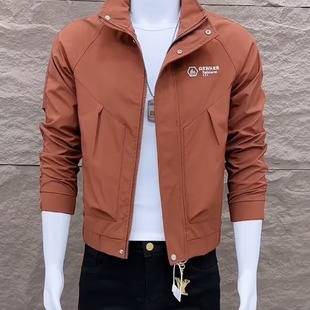 2025 Collar Men's Hot Spring and Autumn New Jacket Korean Slim-fit Fashionable Jacket Work Top