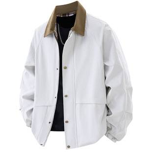 plus size Men's Jacket Spring and Autumn New Fat Plus Size Loose Jacket Fashionable All-match Lapel Top