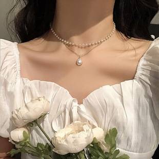 Korean Jewelry New Pearl Necklace Jewelry Women's Versatile Niche High-End Clavicle Chain Spring and Summer Accessories Wholesale