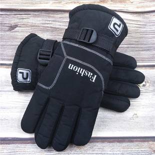 Extra Wide, Large, and Thick Men's Gloves, Large Cotton, Warm, Non-Slip, Warm-Weather, Winter Fleece-Lined, for Riding Motorcycles, Cold-Proof