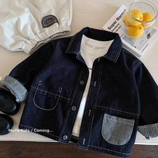Muye Autumn Children's Denim Jacket Boys' Stylish Shirt Jacket Huzhou Zili Children's Clothing Baby Casual Cardigan