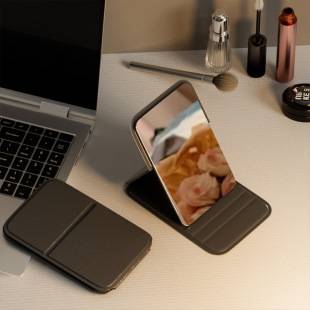 HD portable mirror simple rectangular makeup mirror pocket makeup mirror folding portable rounded makeup mirror wholesale