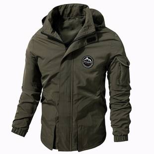 Hooded Jacket Spring and Autumn Men's Jacket Casual Workwear Versatile Top Windproof Jacket