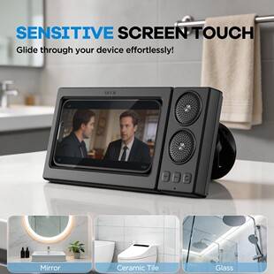 Waterproof touch-sensitive speaker stand for the bathroom, a gadget for binge-watching shows while bathing, portable Bluetooth speaker for binge-watching