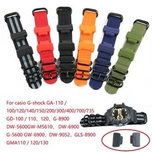 Accessories Suitable for Casio G-Shock Ga100 400Dw5600 5610 Nylon Watch Strap with Connector