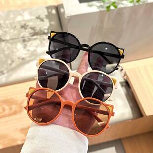 New Boys Cute Baby Sunglasses Sunscreen UV Protection Girls Cute Cartoon Cat Ears Children Sunglasses