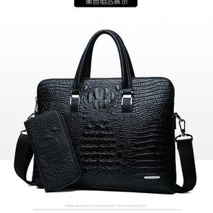 Men's Business Briefcase Large Capacity Double Zipper Wear-resistant Handbag Multi-layer Crossbody Fashionable high quality Shoulder Bag