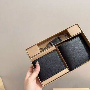 C-brand outlet men's wallet, unisex coin purse, card holder, keychain set, 7 trendy men's accessories