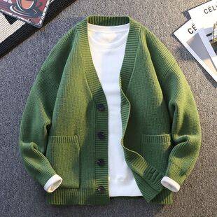 Men's Trendy Brand Knitted Cardigan Jacket 2026 Spring and Autumn New Style Youth Simple Personality Versatile Trendy Casual Sweater