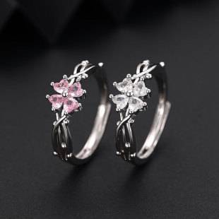 Thorn Clover Ring for Women, Ins Niche Korean Style, High-End Zircon Ring, Light Luxury Versatile Index Finger Ring Wholesale