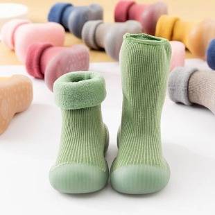 Factory Direct Sales Baby Walking Shoes Autumn and Winter Models with Fleece Lining, Thickened Soft Sole, Lightweight Baby Shoes for 0 to 3-Year-Old Babies