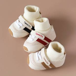 Spring and Autumn Newborn Baby Shoes and Socks Color Matching Sports Easiest for Match 0-1 Years Old Male and Female Baby Non-Falling Warm Soft Sole Toddler Shoes