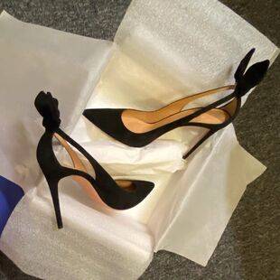 High Heels for Bed, Sexy New Style, Mature Pointed Toe, Versatile Professional Stiletto Heels, Black Suede