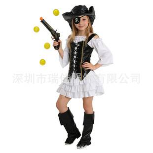 In Stock: Girls' Pirate Party Costumes, Role-Playing Costumes, Stage Performance Outfits, Direct Supply from the Manufacturer