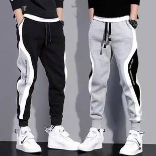 Summer thin sweatpants men's Korean-style fashion brand casual pants plus size ankle-tied sports pants loose all-matching pants men