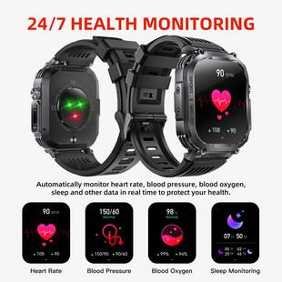S320B smart watch Bluetooth call flashlight music play heart rate watch men's three-proof cross-border foreign trade