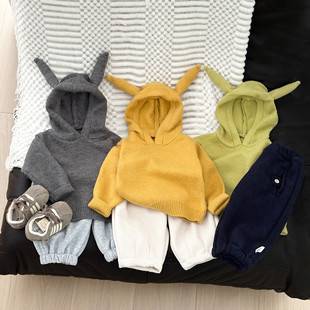 Ins Korean Men's and Women's Baby Autumn and Winter Clothing Lazy Hooded Knitwear New Style Fashionable Versatile Knitwear Jacket