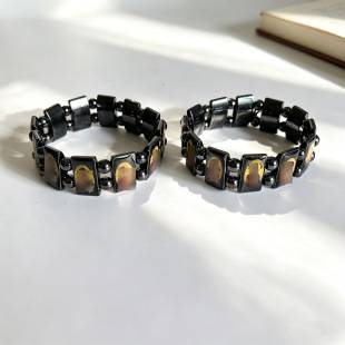 Red mineral stone and black gallstone bracelet Catholic Orthodox colorful enamel jewelry wholesale European and American cross-border