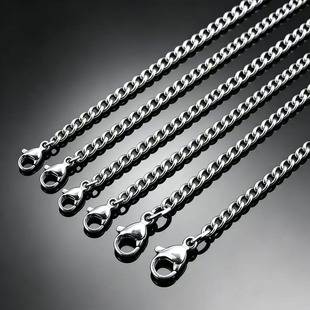 Cross-border manufacturers stainless steel side chain accessories simple men's sweater chain titanium steel jewelry necklace chain wholesale