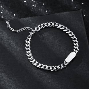 Titanium Steel Trendy Bracelet Female hiphop Ha Bend Couple Fashion Simple Personality Student Cold Style Bracelet Female Accessories