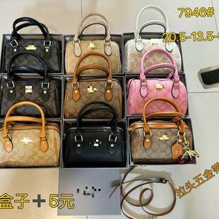 2026 New Vintage Monogram Boston Bag for Women, Light Luxury Handheld Pillow Bag, Versatile Shoulder and Crossbody Bag for Women