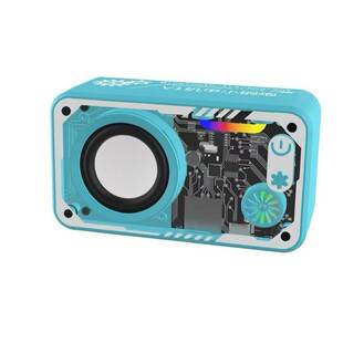 Cross-border transparent mecha-style plug-in wireless Bluetooth mini speaker, portable outdoor desktop speaker popular on social media