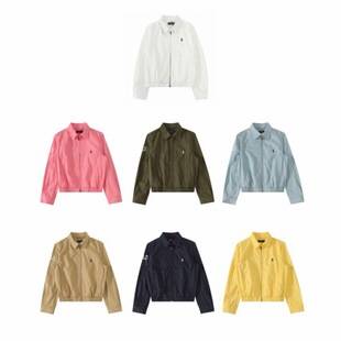 Correct version, in stock, original label RL Ralph Lauren old money style, collared double-zip jacket, multi-color washed short coat for women