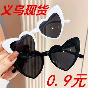 New Cross-Border Love Party Sunglasses Big Face Slimming Sunglasses Trendy Fashion Peach Heart Sunglasses Sunglasses Wholesale