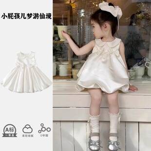 Girls' Summer Dress 2026 New Style Baby Girl High-End Birthday Dress Princess Dress Children's Vest Dress